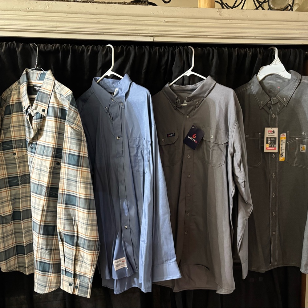 Carhartt Men's Casual Button Down Shirts - Plaid, Blue, Gray